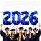 2026 Navy Blue Balloons, 40" Large Navy Blue 2026 Balloons Helium Mylar Foil Balloons for 2026 New Year Christmas Graduation Party Decoration